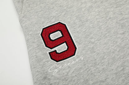 SER Number 9 Flag Embroidery Contrast Waistband Wide Leg Sweatpants Drawstring Metal Ring Hem Y2K