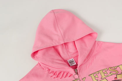 Valley Fest Dreams Zip Up Hoodie (Pink)