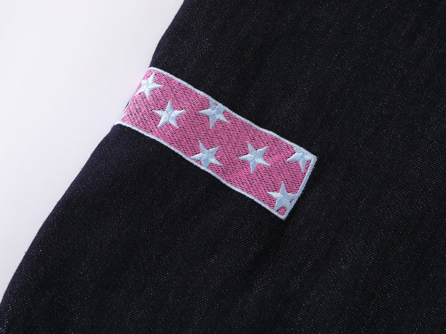 Heart Pocket Guitar Embroidery Wide Leg Denim Shorts Pink Stitch Button Fly Rhinestone Streetwear Baggy Jean Shorts | Rock Heart