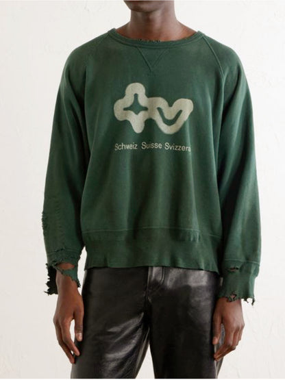 Enfants Riches Déprimés S.S.S. TV Raglan Crewneck Sweatshirt - Forest Green