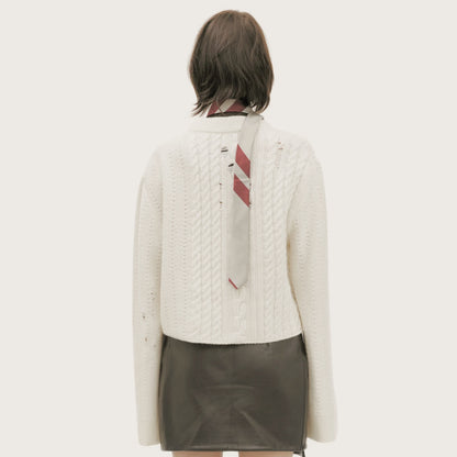 Cable-Knit Cropped Cardigan