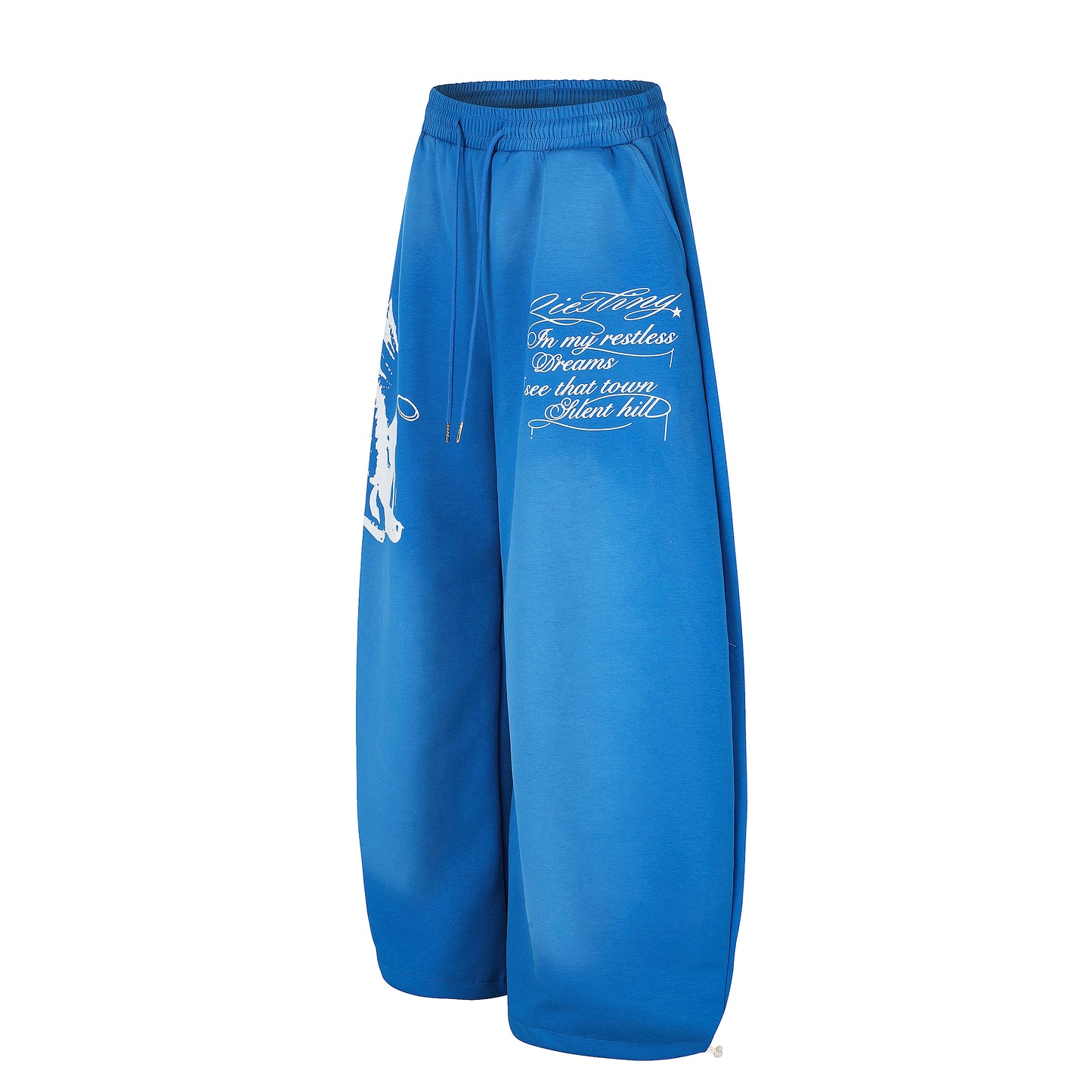 Women's Silent Hill Graphic Print Balloon Wide Leg Sweatpants Elastic Drawstring Waist Casual Streetwear Jogger Pants
