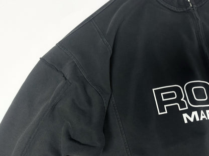Shrunken Zip Up Crewneck Sweatshirt