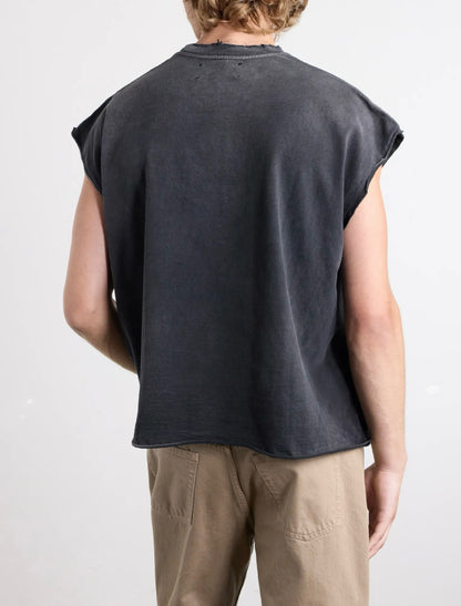 Satoshi Nakamoto Worldwide Cutoff Tee - Washed Black