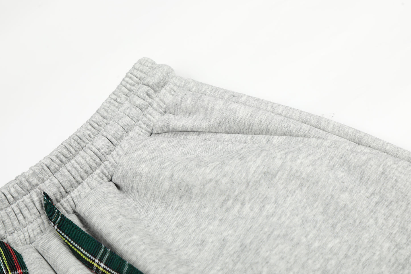 SeR Plaid Drawstring Wide Leg Sweatpants Elastic Waist Zip Hem Streetwear Casual Pants