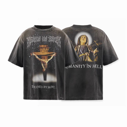 SAINT Mxxxxxx SS T-SHIRT / GOD / BLACK