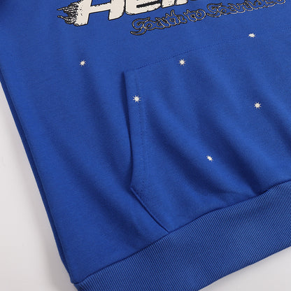 Hellstar Rhinestone Flare Logo Hoodie 'Blue'
