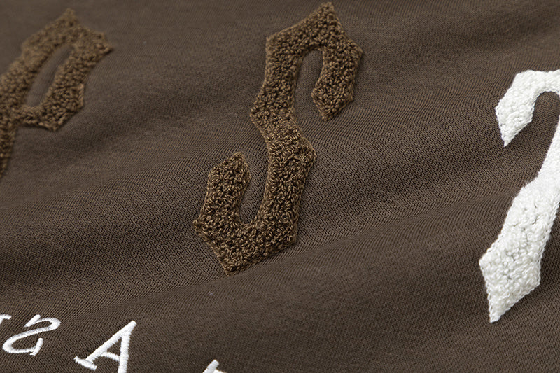 Brown Trapstar graphic pullover hoodie and joggers tracksuit set with drawstrings and elastic waist - view 17
