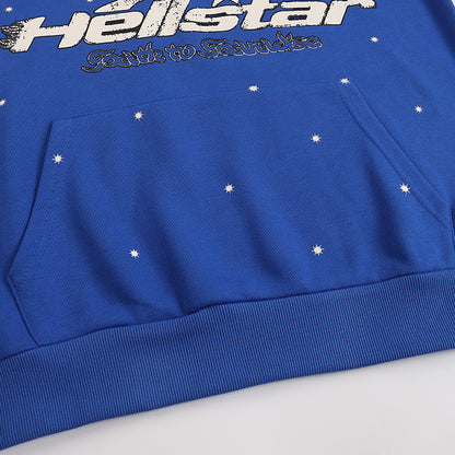 Hellstar Rhinestone Flare Logo Hoodie 'Blue'