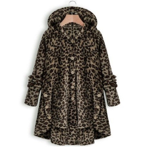 Qeaghou Dicke Wintermäntel für Damen, lässig, süß, Sherpa-Mäntel, flauschiger Fleece, warme Mäntel, Button-Down, langärmeliger Kapuzenmantel