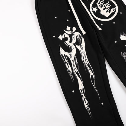 Hellstar Records Yoga Flared Sweatpants 'Black'