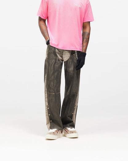 Denim Shotgun Chap Jeans - Grey