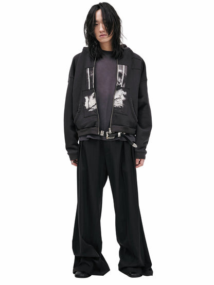 Lenin's Nap Time Assemblage Zip Hoodie - Washed Black