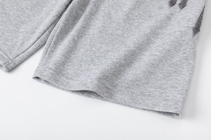 Gothic Letter Print Tee Shorts Set Oversized Short Sleeve Crew Neck Drawstring Streetwear Casual Summer Outfit | Trap Set