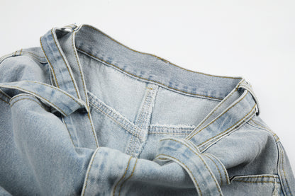 Ripped Distressed Wide Leg Barrel Jeans High Waist Streetwear Y2K Vintage Light Wash Denim Pants | Rip Barrel
