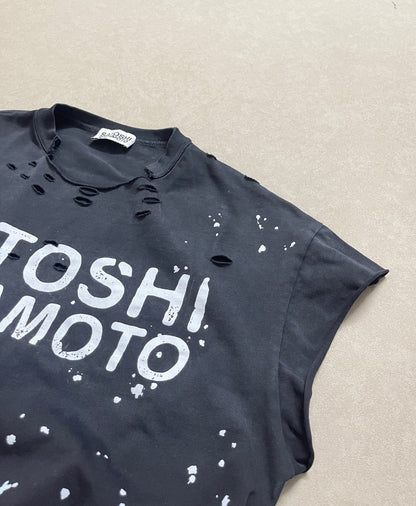 Satoshi Nakamoto Luke Destroyed Sleeveless Tee Splatter Paint Distressed Washed Heavyweight Cotton Vest Streetwear Tank Top | Ink Wreck