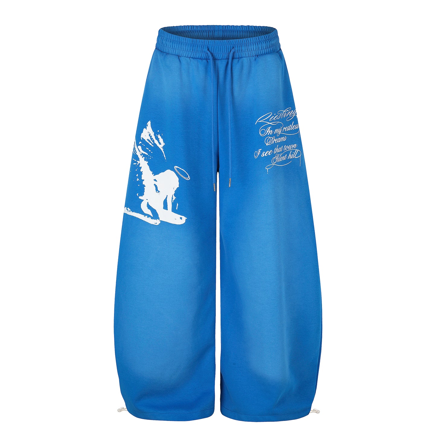 Women's Silent Hill Graphic Print Balloon Wide Leg Sweatpants Elastic Drawstring Waist Casual Streetwear Jogger Pants