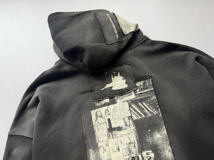ERD Enfants Riches Deprimes Good With Revolver Zip Hoodie Washed Black 480g Patchwork Collage Art Photo Print Heavy Rework Streetwear | Revolver Hoodie