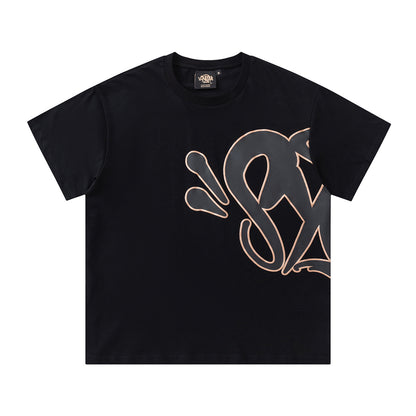 Unisex Graphic T-Shirt and Shorts Set, Black Drawstring Streetwear Outfit