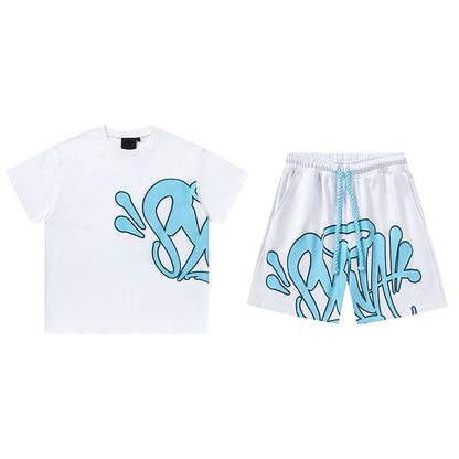 Women's White Knit Two-Piece Set Casual Loose Top Shorts Matching Outfit Loungewear Summer Streetwear Co-ord Set | White Set