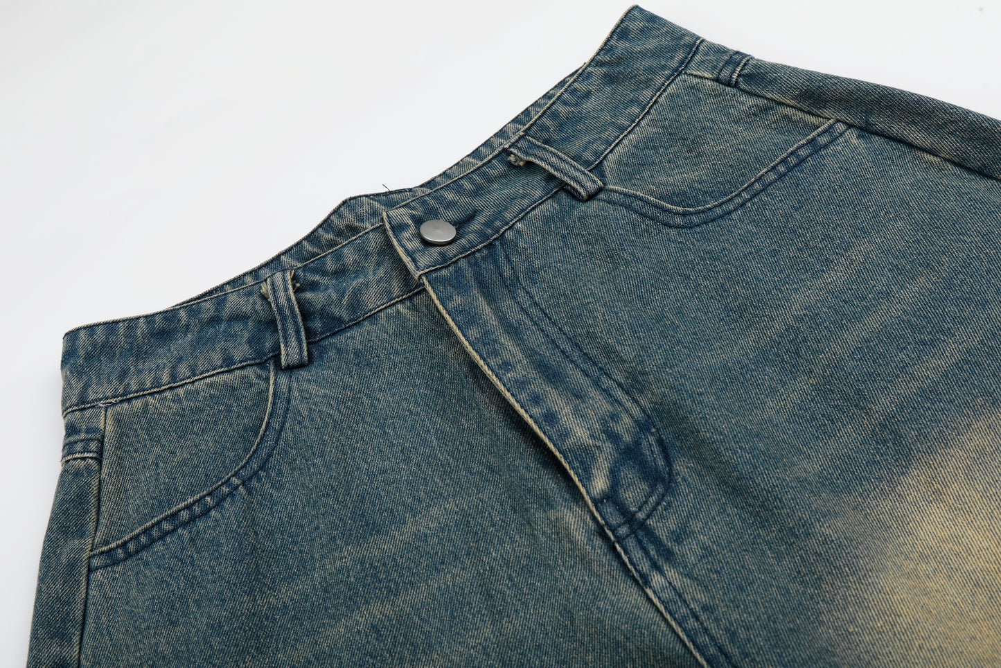 Letter Print Wide Leg Denim Shorts High Waist Washed Streetwear Summer Casual Shorts
