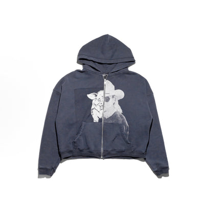 Pig Allen Jackson Assemblage Zip-Up Hoodie - Faded Black