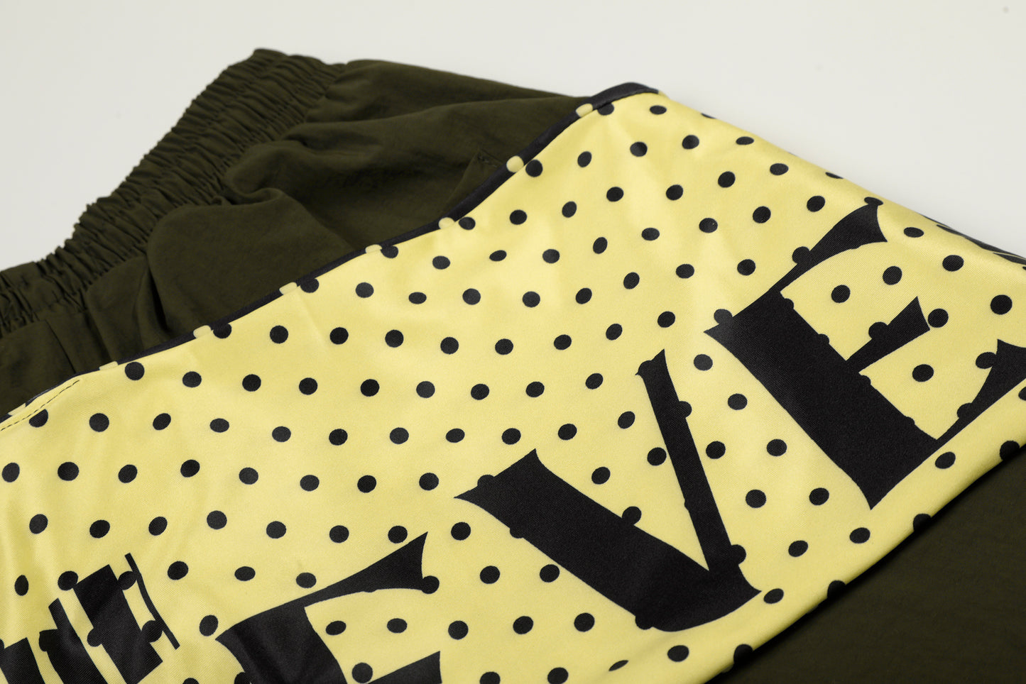 Polka Dot Letter Print Scarf Waistband Wide Leg Parachute Pants High Waist Streetwear Casual Pants