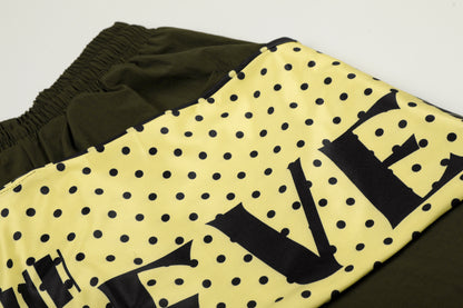 Polka Dot Letter Print Scarf Waistband Wide Leg Parachute Pants High Waist Streetwear Casual Pants