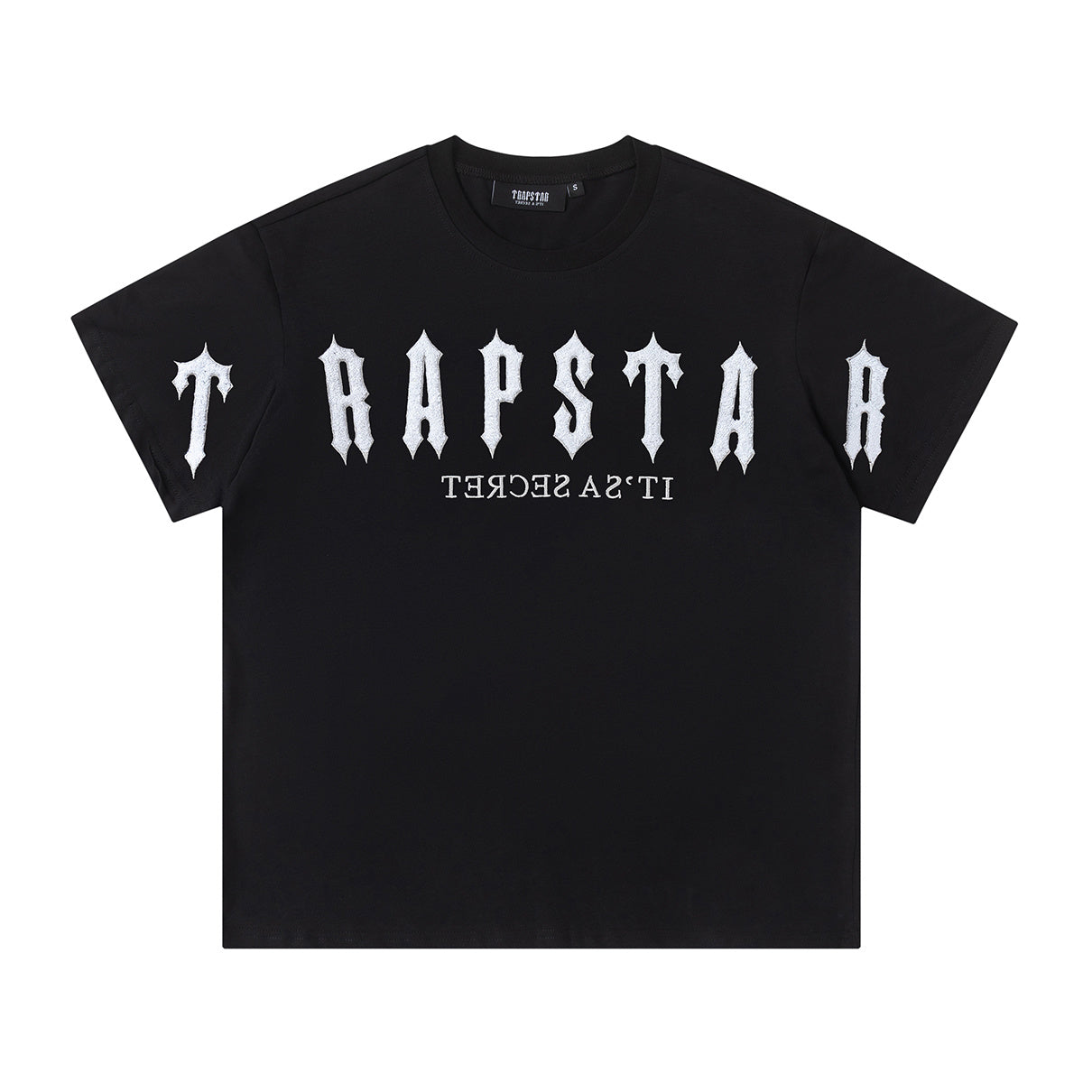 Trapstar unisex T-shirt and drawstring shorts set with bold logo graphics in black and white - view 18