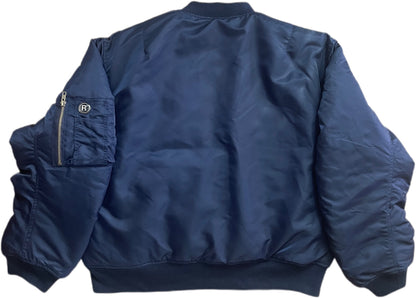 Martine Rose Navy Bomber Jacket Oversized Nylon Padded Zip Up Streetwear Coat Unisex Retro Americana | Rose Pilot
