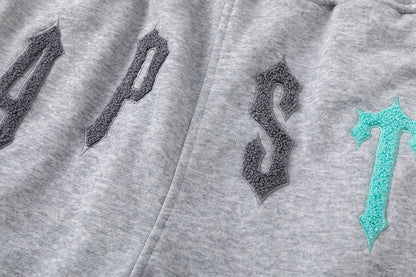 Gothic Letter Print Tee Shorts Set Oversized Short Sleeve Crew Neck Drawstring Streetwear Casual Summer Outfit | Trap Set