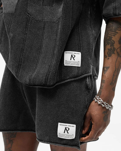 Represent Football Number Mesh Knit Short Sleeve Tee Stone Washed Vintage American Streetwear | Rept Mesh