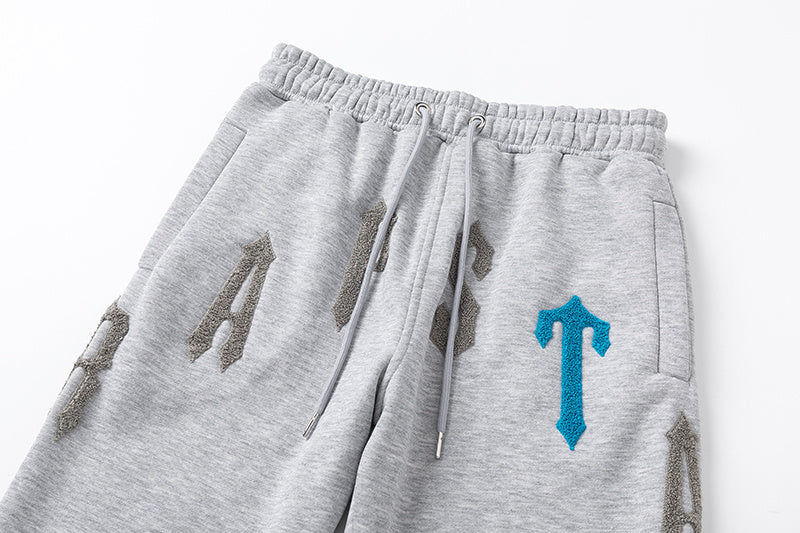 Trapstar black and gray graphic hoodie and joggers tracksuit set with applique lettering - view 18