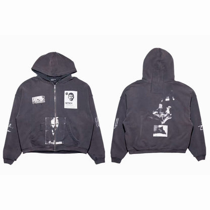 Nitsch Assemblage Zip Hoodie - Washed Black
