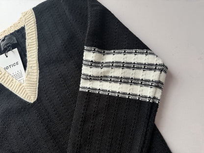 Enfants Riches Déprimés Asymmetrical Varsity V-Neck Sweater