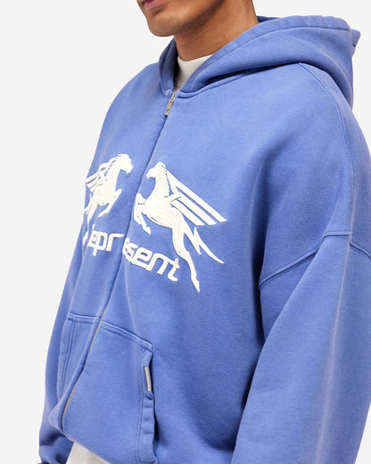 Pegasus Zip Through Hoodie - Indigo
