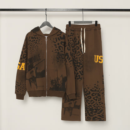 Cheetah Zip Up Hoodie