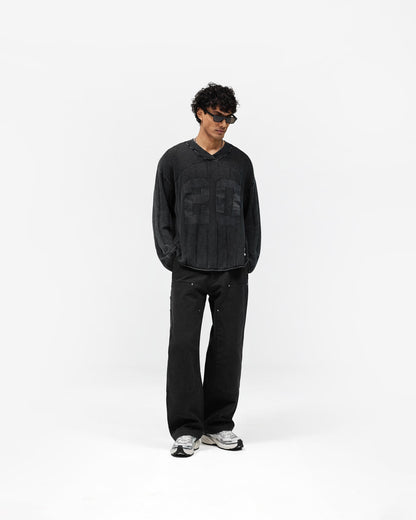 Knitted Varsity Jersey - Vintage Grey