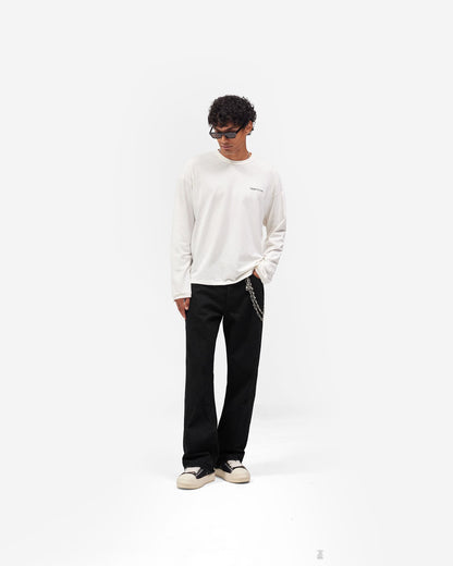 Lowercase Logo Long Sleeve T-Shirt - Flat White