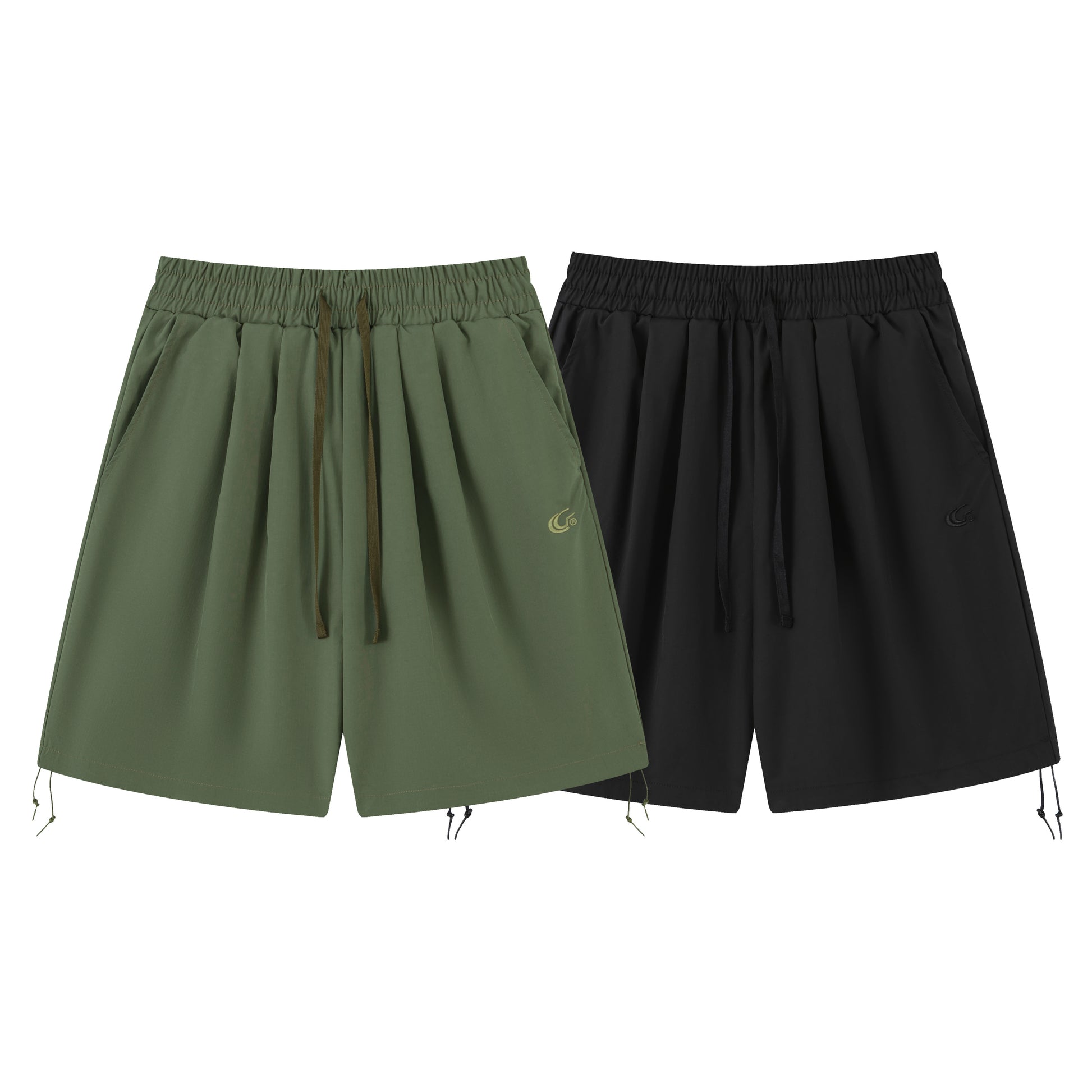 Black and Army Green tactical shorts comparison