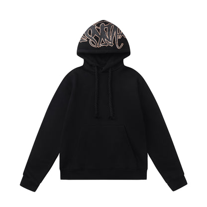Unisex Hooded Sweatshirt and Jogger Pants Set, Black Graphic Loungewear