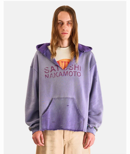 Distressed V-Cut Hoodie - Green