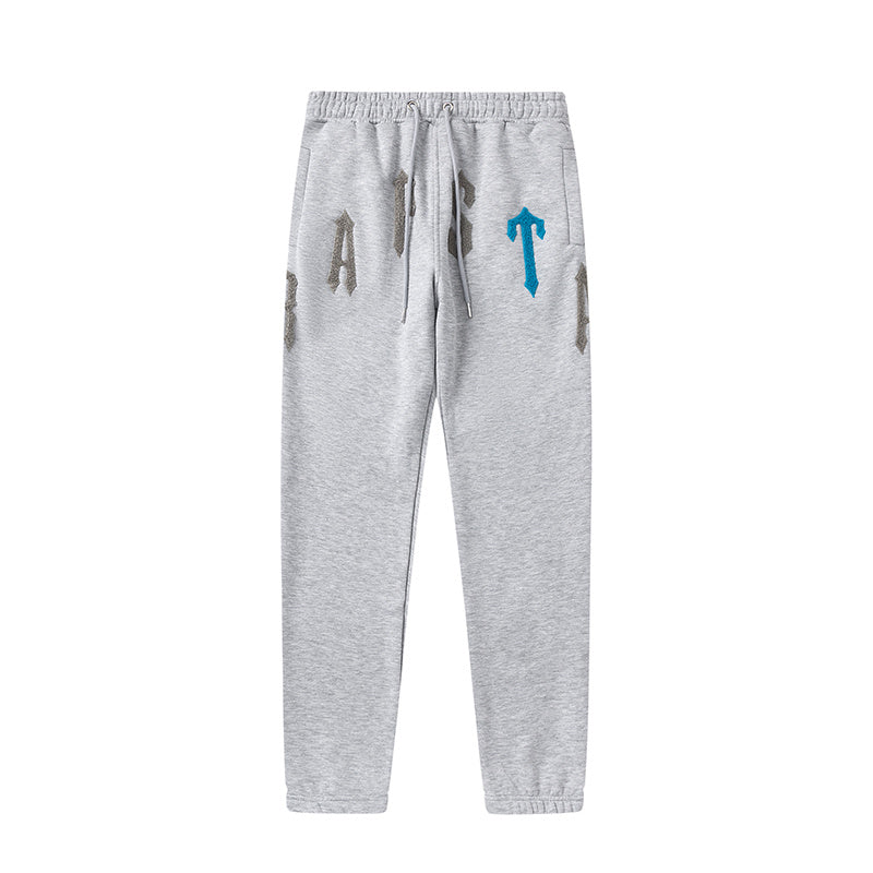 Trapstar black and gray graphic hoodie and joggers tracksuit set with applique lettering - view 19