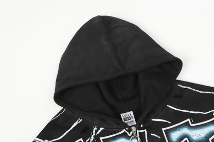 Spider Web Zip Up Hoodie (Black)