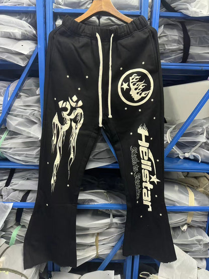 Hellstar Records Yoga Flared Sweatpants 'Black'