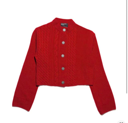 Cable-Knit Cropped Cardigan