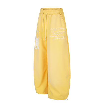 Women's Silent Hill Graphic Print Balloon Wide Leg Sweatpants Elastic Drawstring Waist Casual Streetwear Jogger Pants