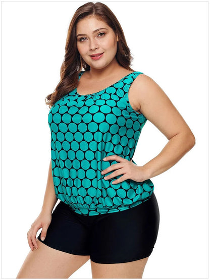 Women's Plus Size Swimwear Tankini Swimdress Two Piece Bathing Suit Tummy Control Swimsuit，Green - Seldom Seen Styles