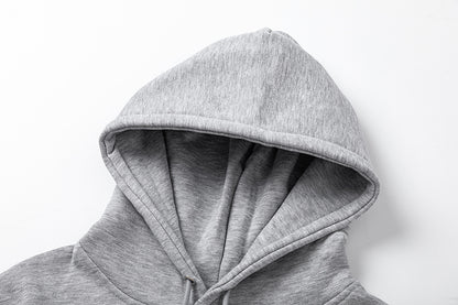 Solid Light Gray Fleece Pullover Sweatshirt Soft Thick Knit Casual Loose Fit Cozy Everyday Streetwear Hoodie | Ash Fleece