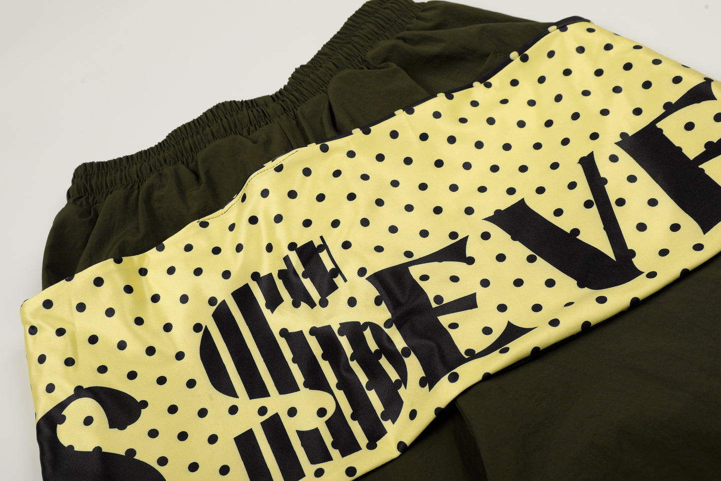 Polka Dot Letter Print Scarf Waistband Wide Leg Parachute Pants High Waist Streetwear Casual Pants